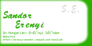 sandor erenyi business card